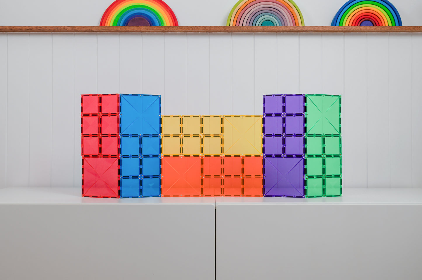 Magnetic Tiles - 42 pc Rainbow Square Pack