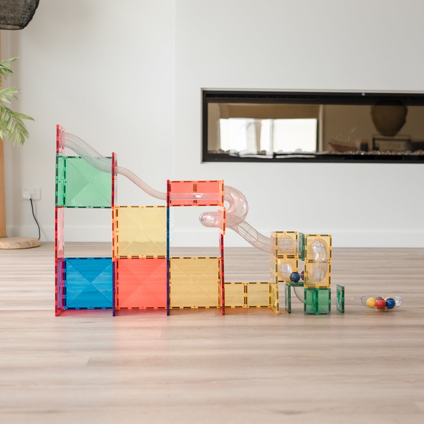 Magnetic Tiles - 66 pc Rainbow Ball Run Expansion Pack