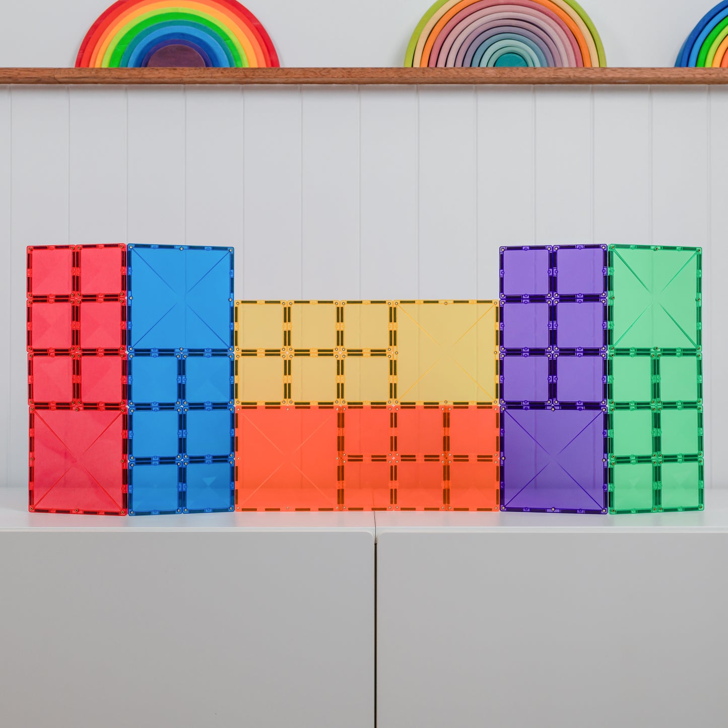 Magnetic Tiles - 42 pc Rainbow Square Pack