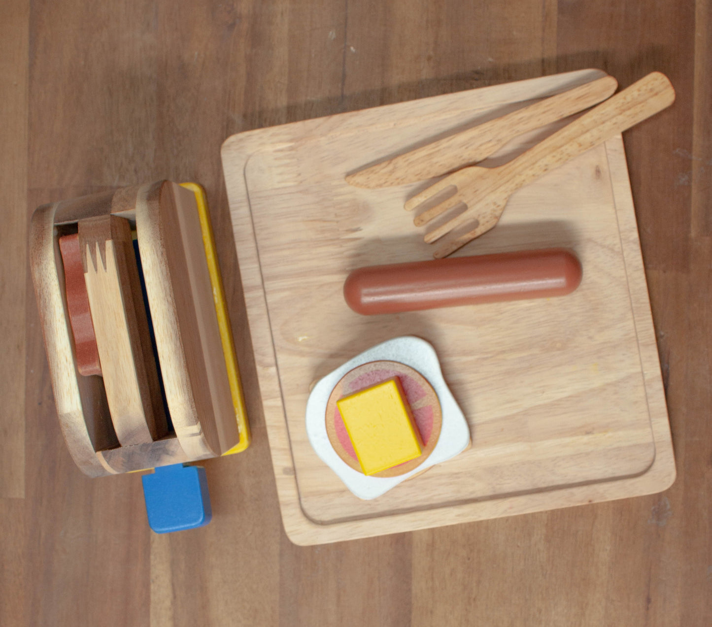Wooden Breakfast Set and Toaster