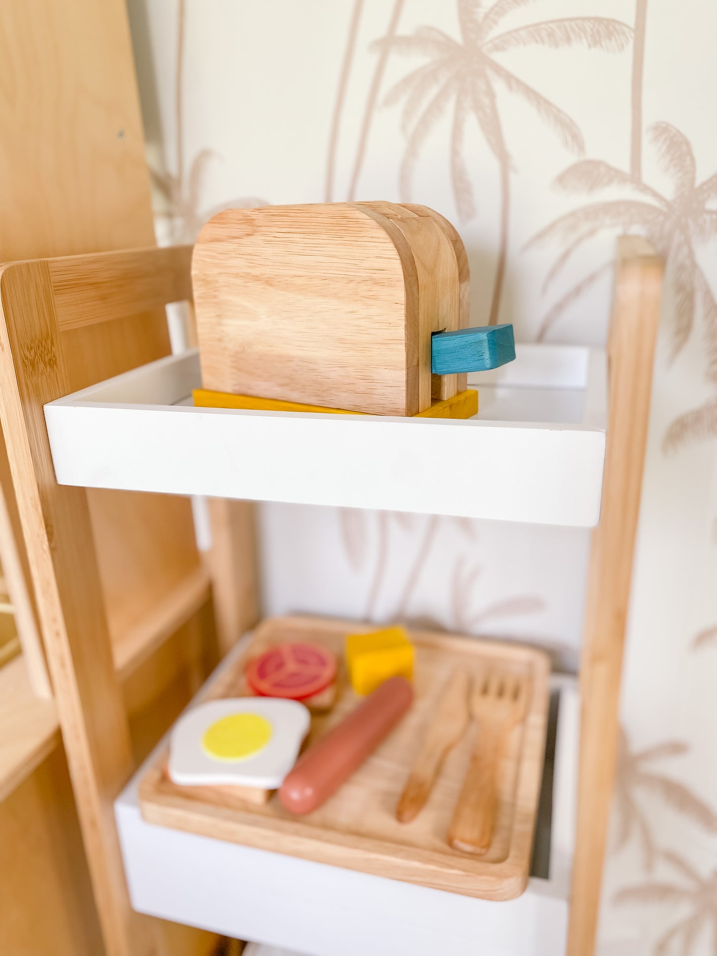Wooden Breakfast Set and Toaster