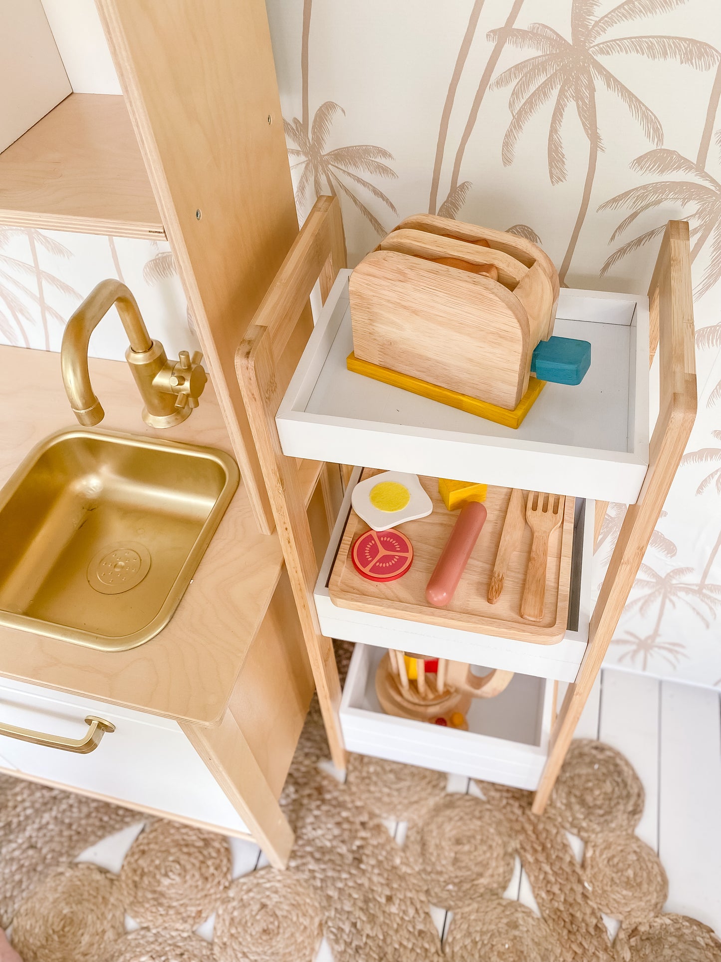Wooden Breakfast Set and Toaster