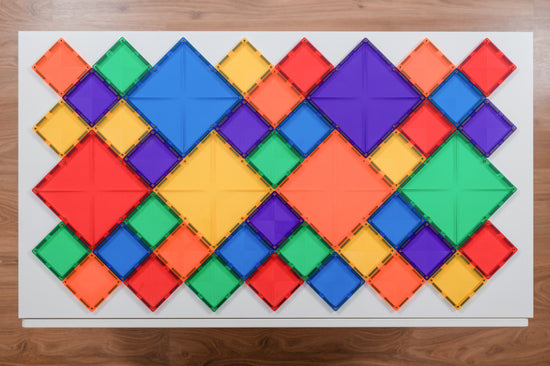 Magnetic Tiles - 42 pc Rainbow Square Pack