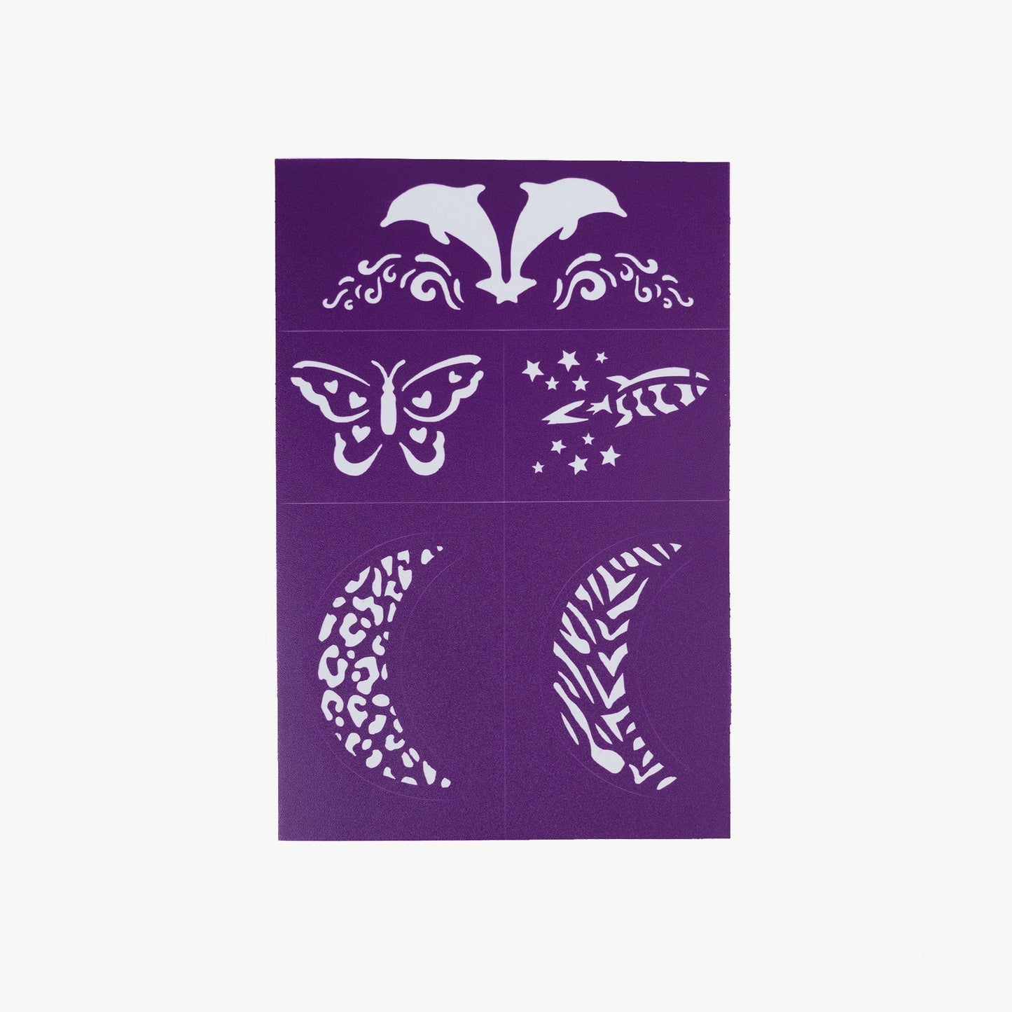 Reusable Adhesive Face Paint & Makeup Stencils - Purple