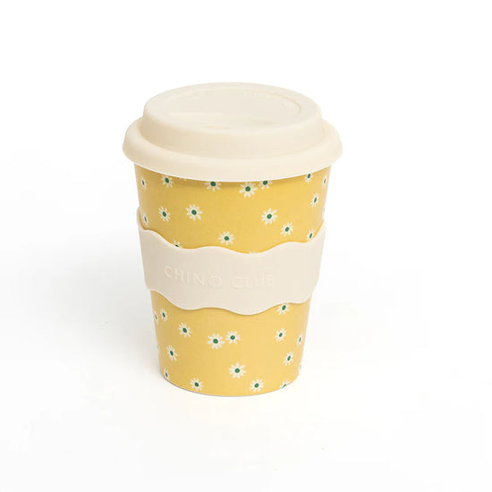 Large 12 oz Coffee Cup - Yellow Daisy