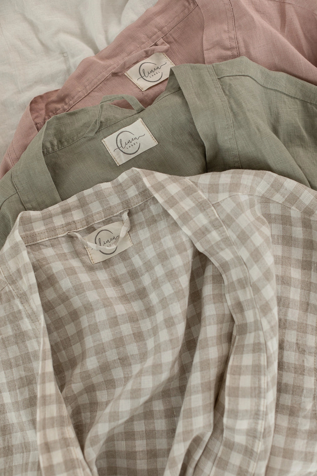 French Linen Robe - Dusty Rose