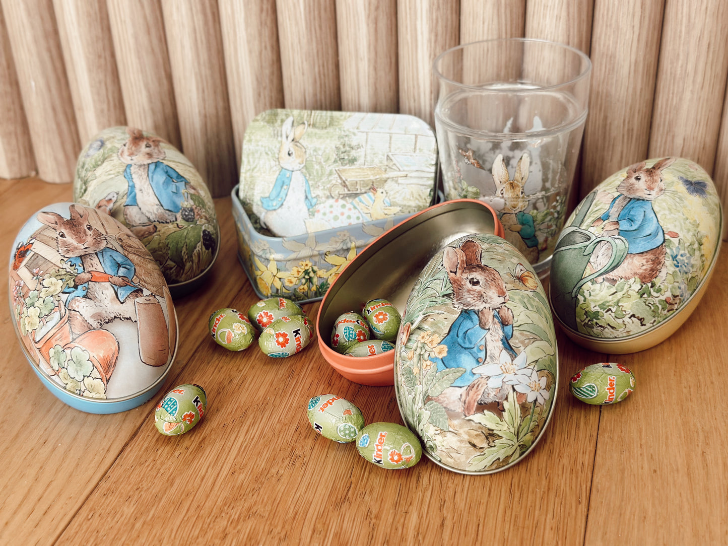 Peter Rabbit Egg Shaped Tin Asst