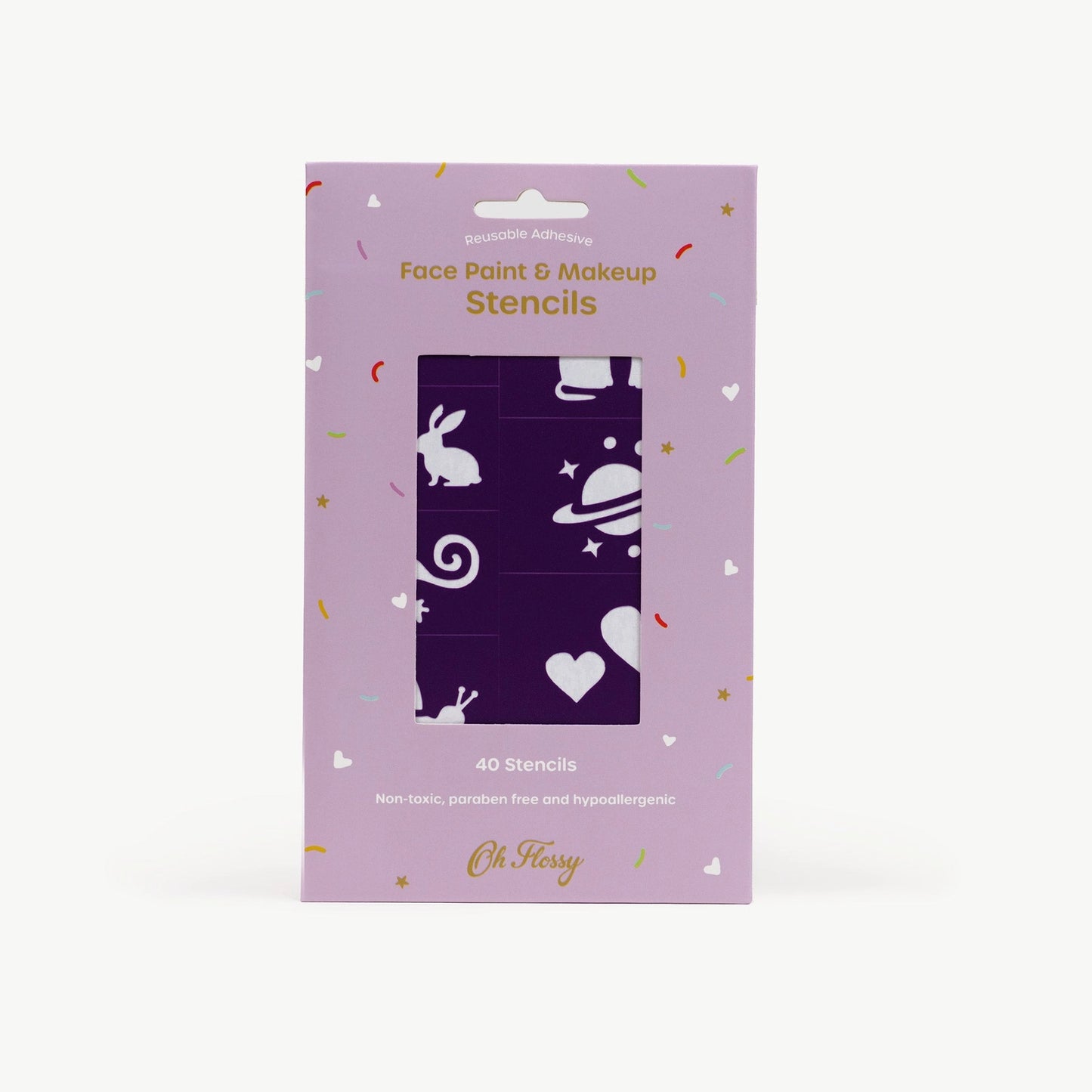 Reusable Adhesive Face Paint & Makeup Stencils - Purple