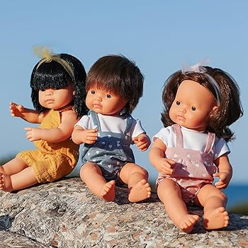 Miniland Doll 38cm Caucasian Brown Hair - Girl - Clothed - My Friends & Me