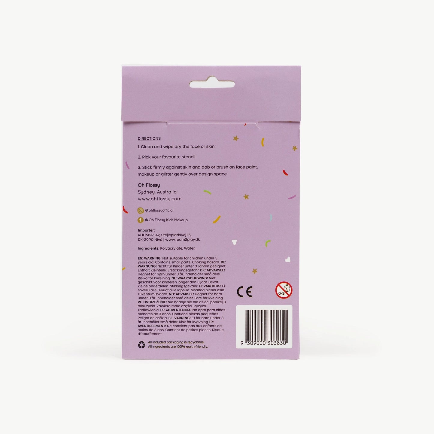 Reusable Adhesive Face Paint & Makeup Stencils - Purple