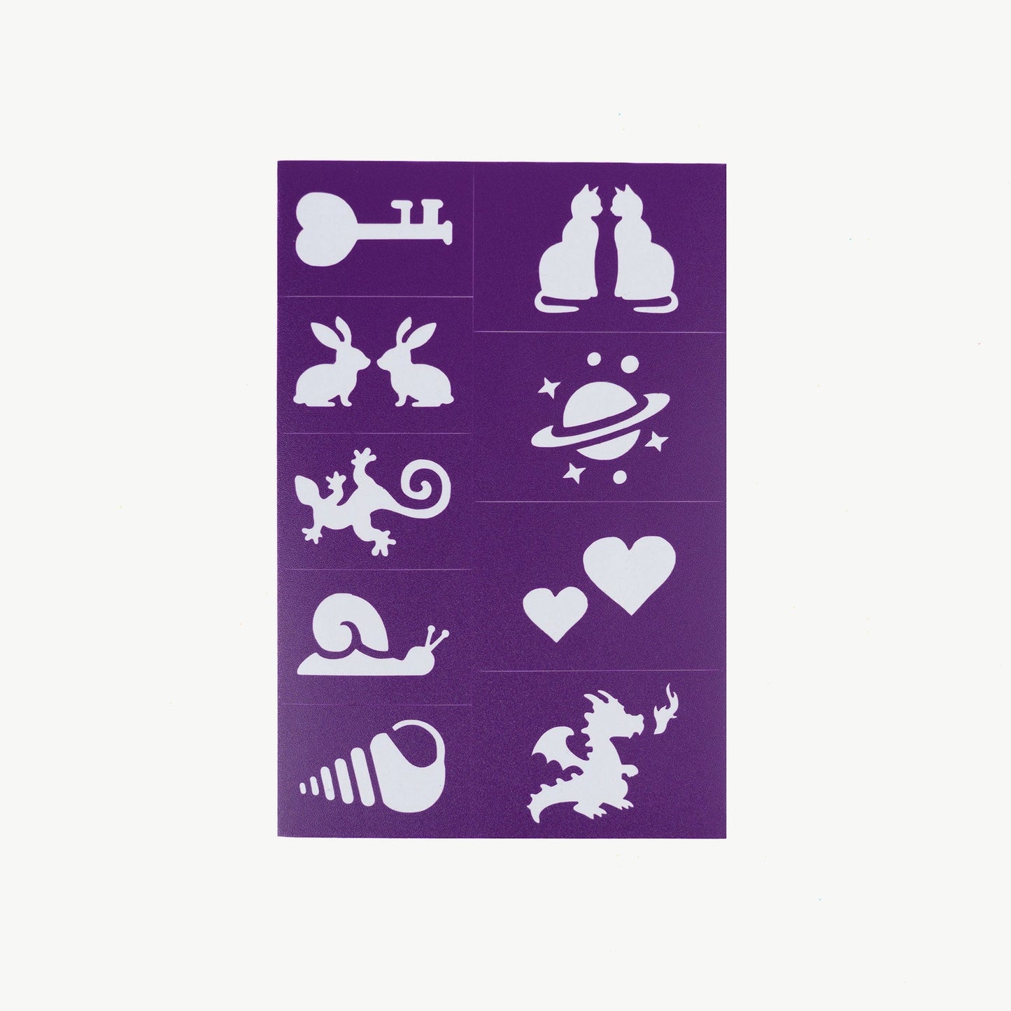 Reusable Adhesive Face Paint & Makeup Stencils - Purple