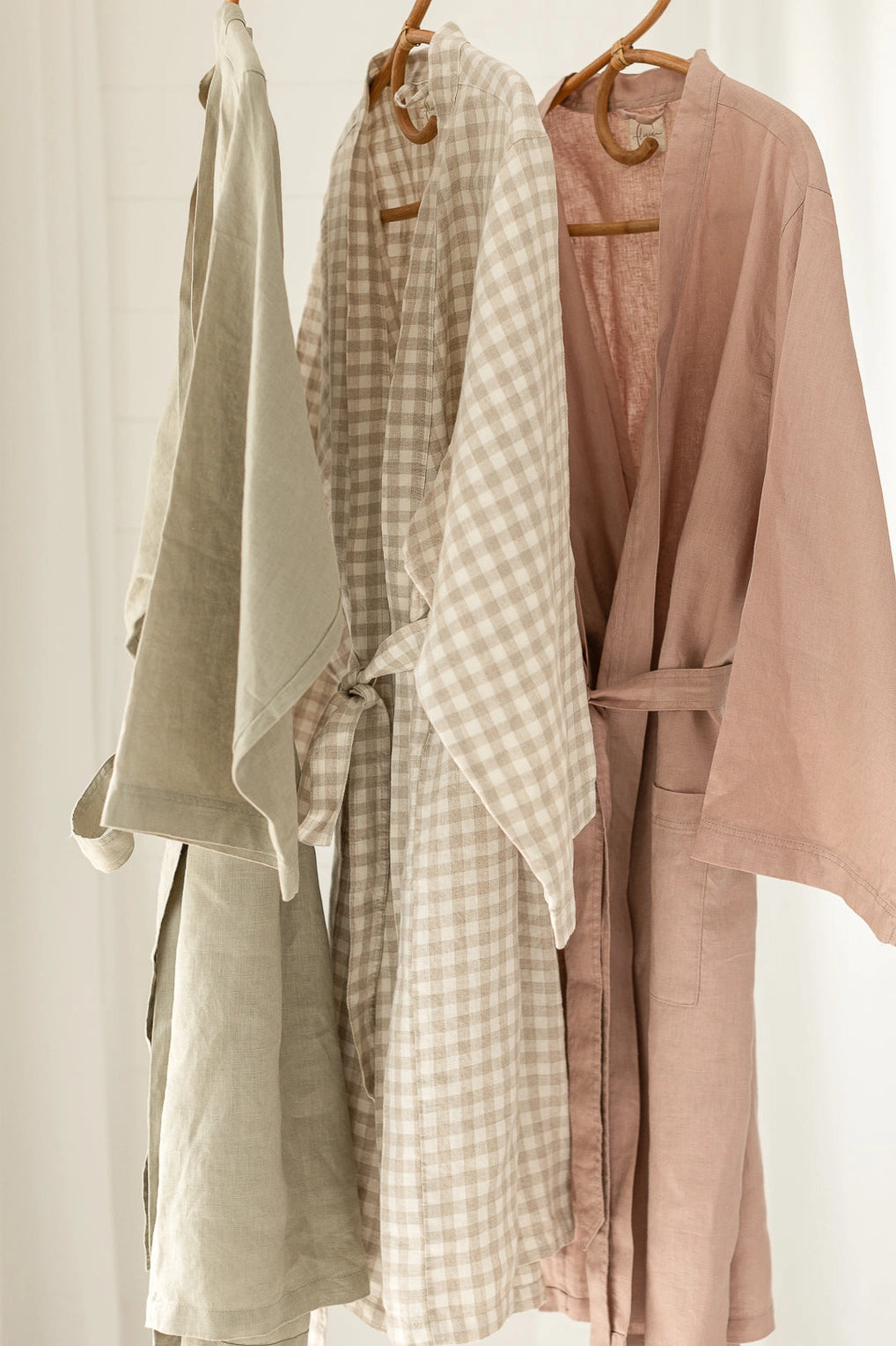 French Linen Robe - Dusty Rose