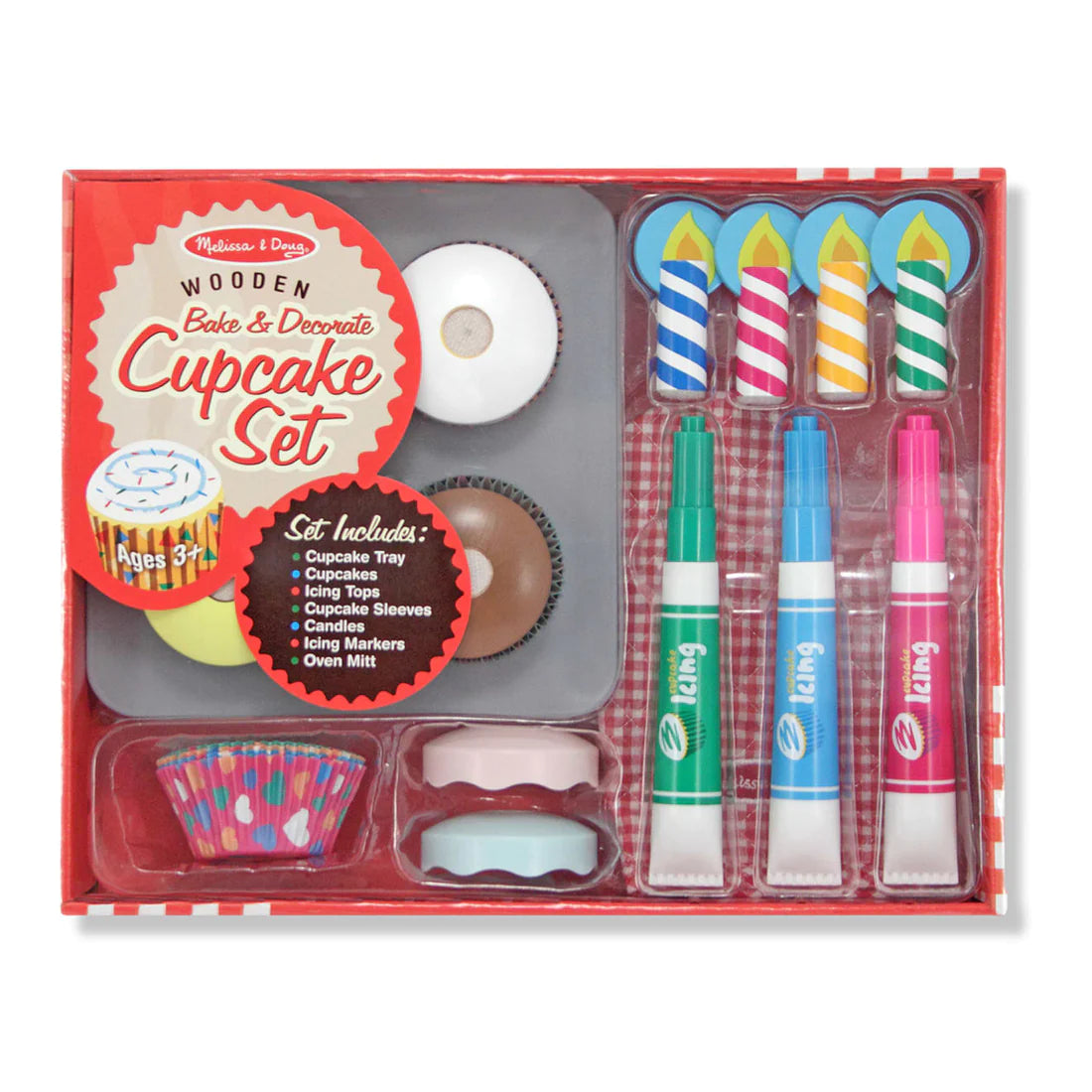Wooden Bake and Decorate Cupcake Set