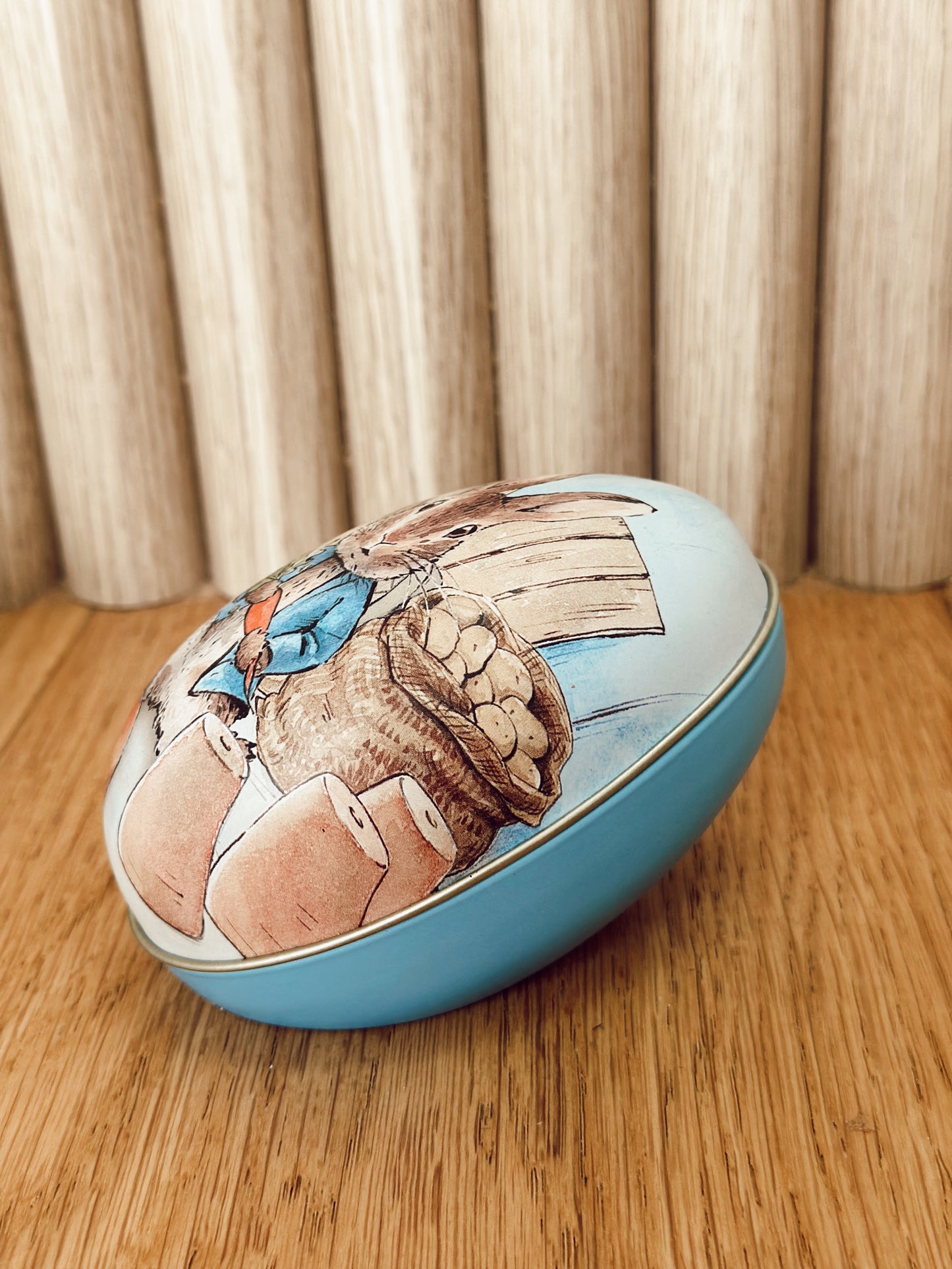 Peter Rabbit Egg Shaped Tin Asst