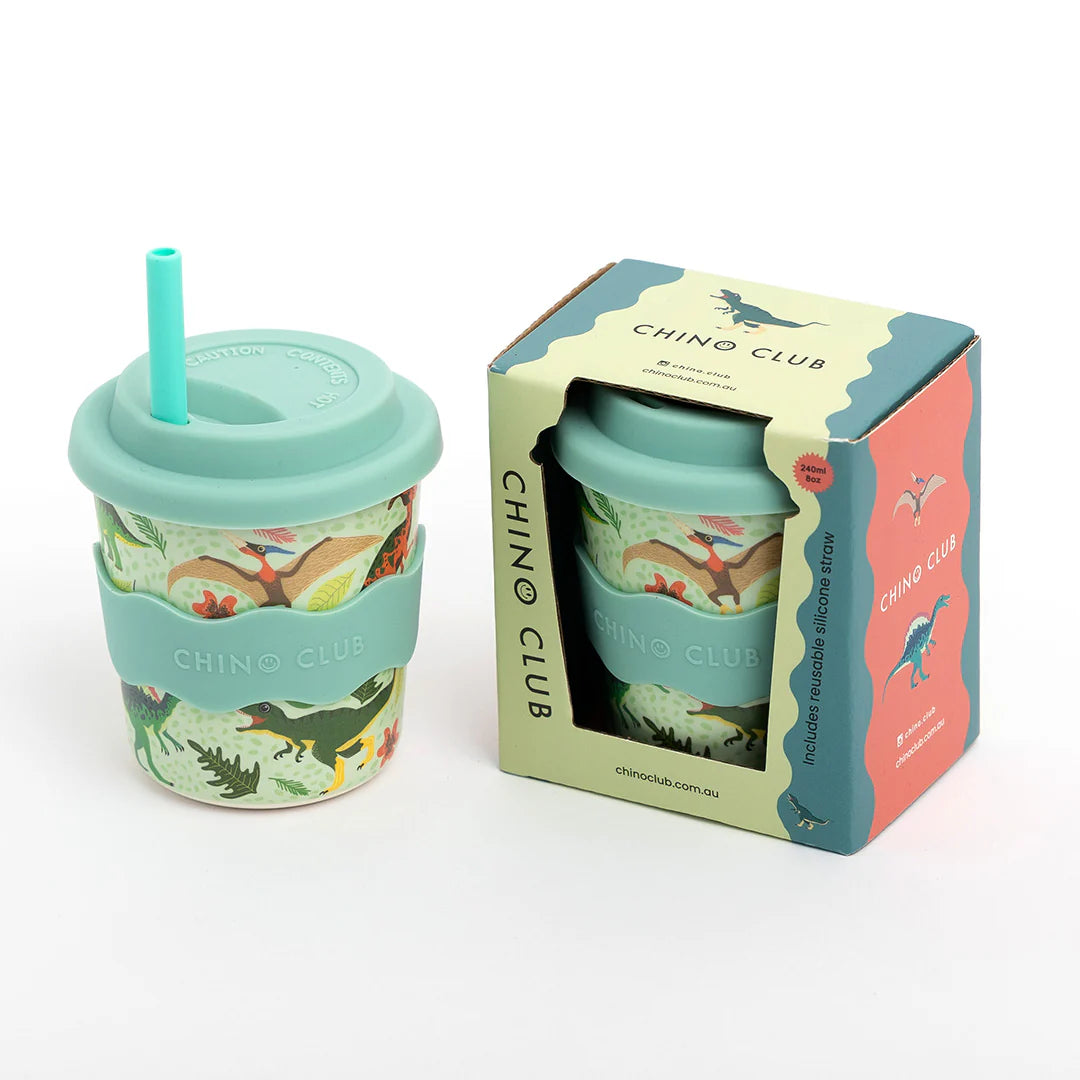 Kids 8oz Chino Cup - Green Dino