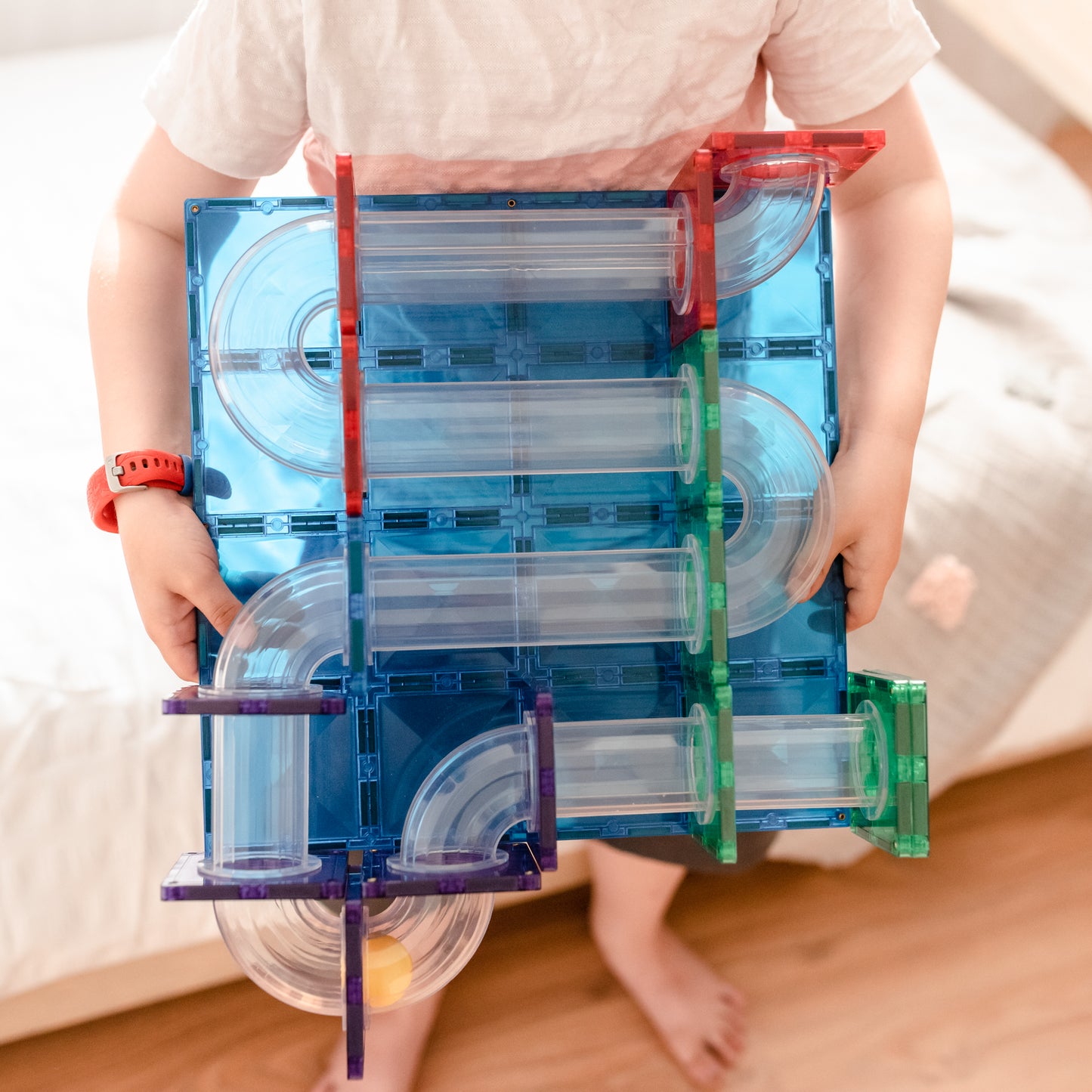 Magnetic Tiles - 92 pc Rainbow Ball Run Pack
