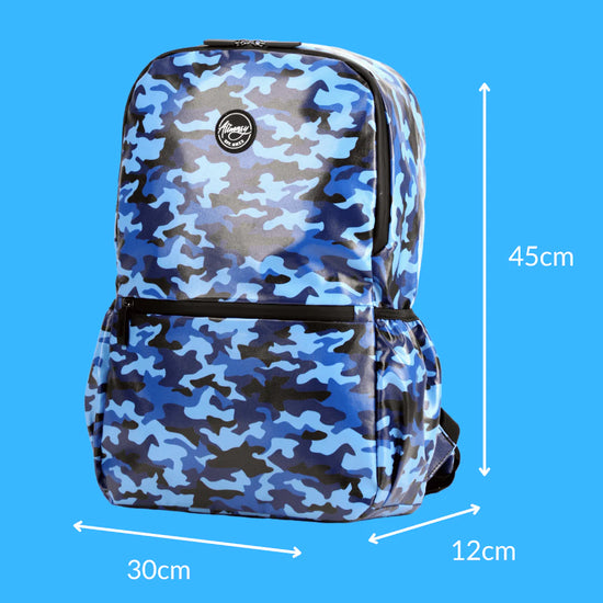 Waterproof Large Backpack - Blue Camo