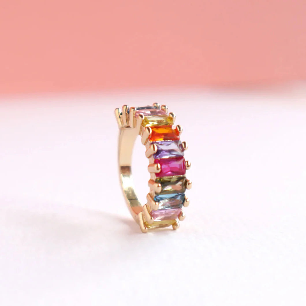 PRE ORDER - Ring - Endless Rainbow in Velvet Crown Box