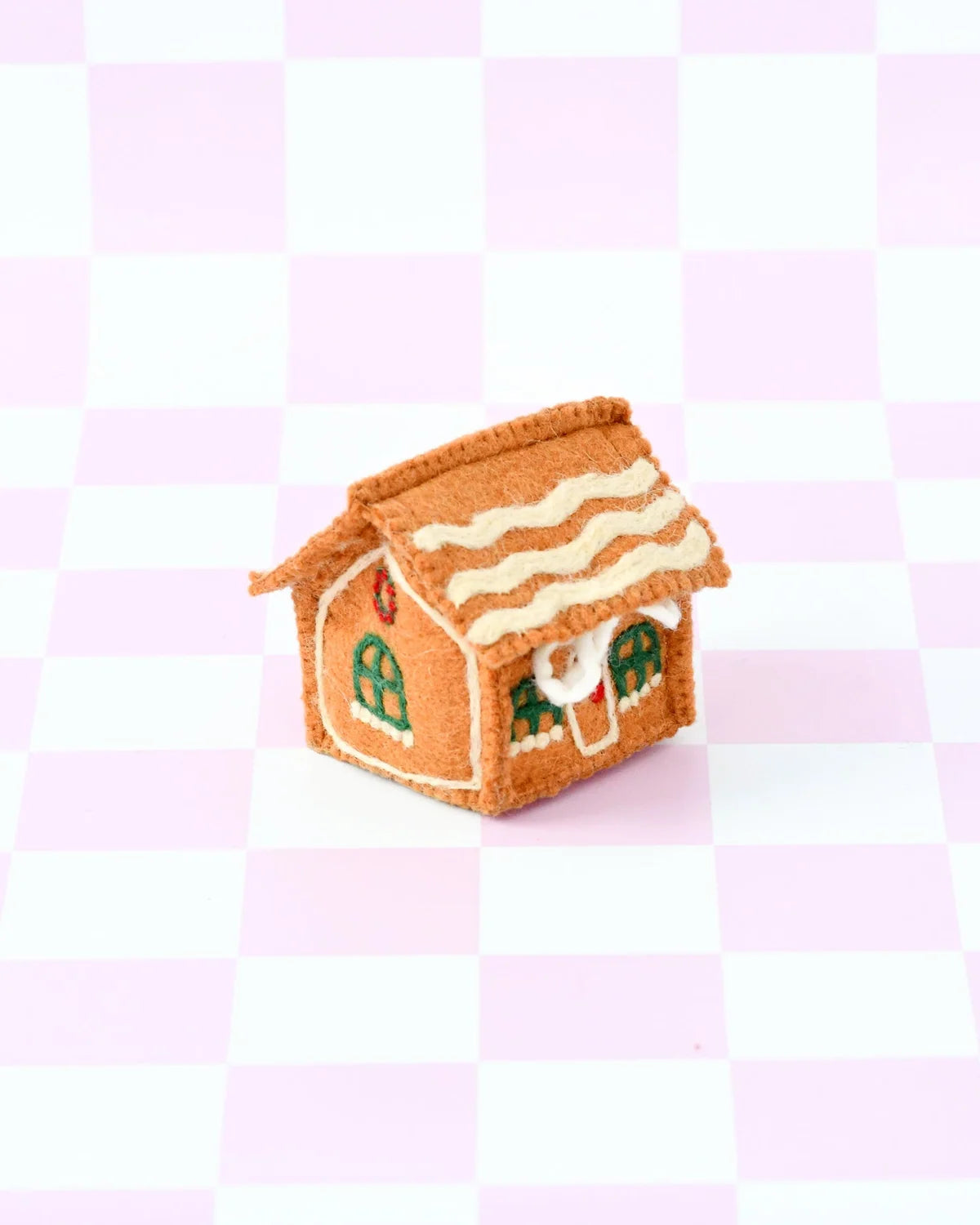 Felt Gingerbread House - Green Windows