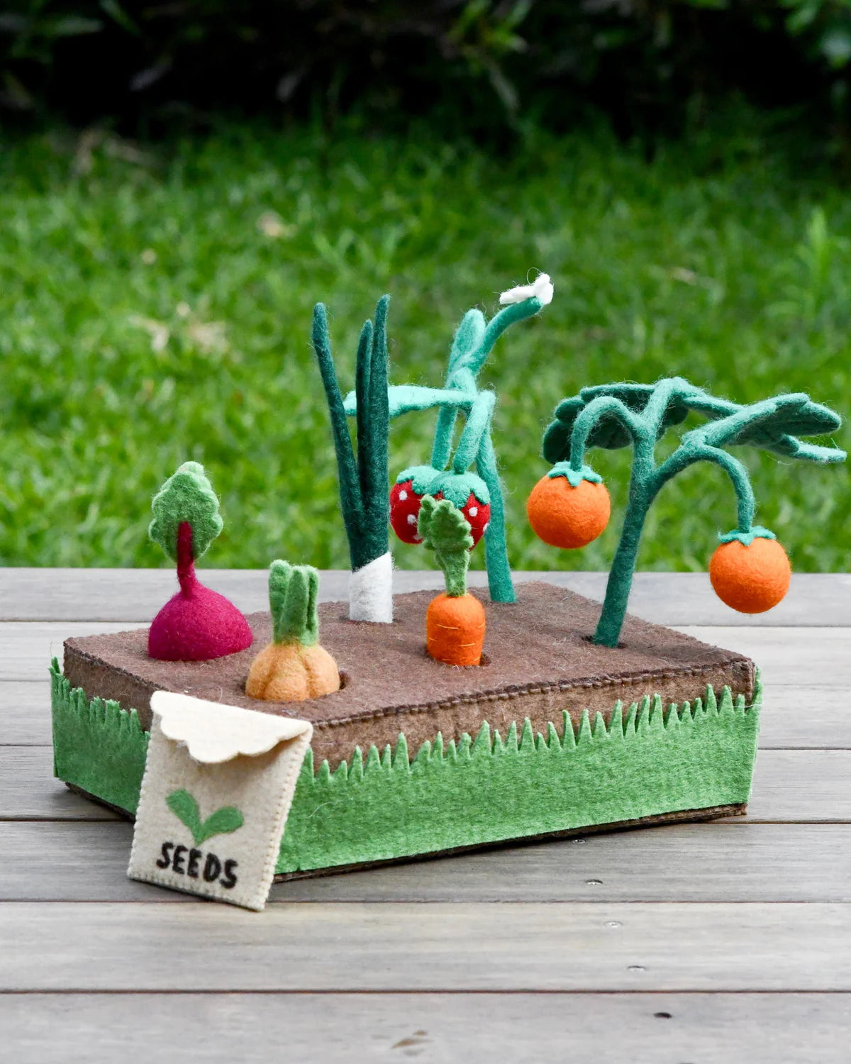 Grow Your Own Garden - Felt Planter Box With Sprouts And Vegetables