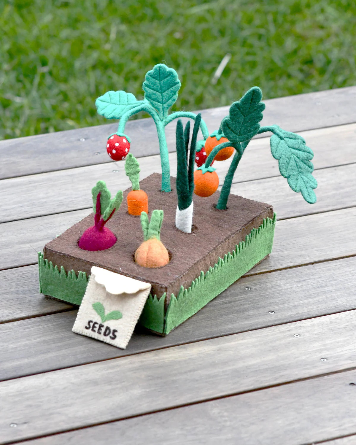 Grow Your Own Garden - Felt Planter Box With Sprouts And Vegetables
