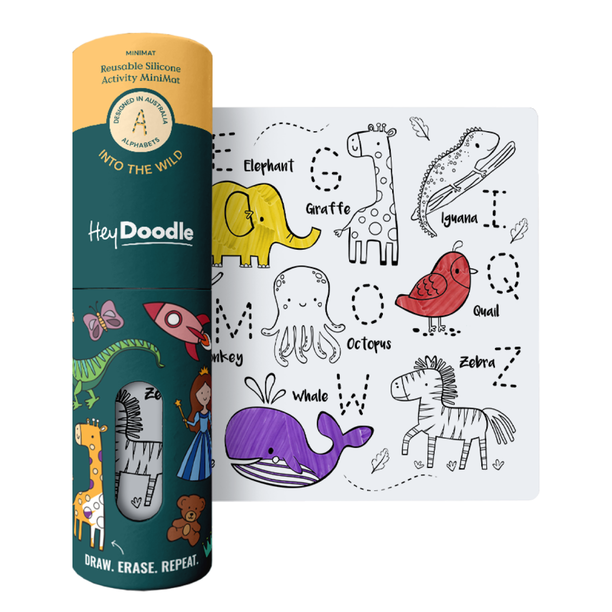 HeyDoodle Wipeable Colouring In - MINI - Into The Wild