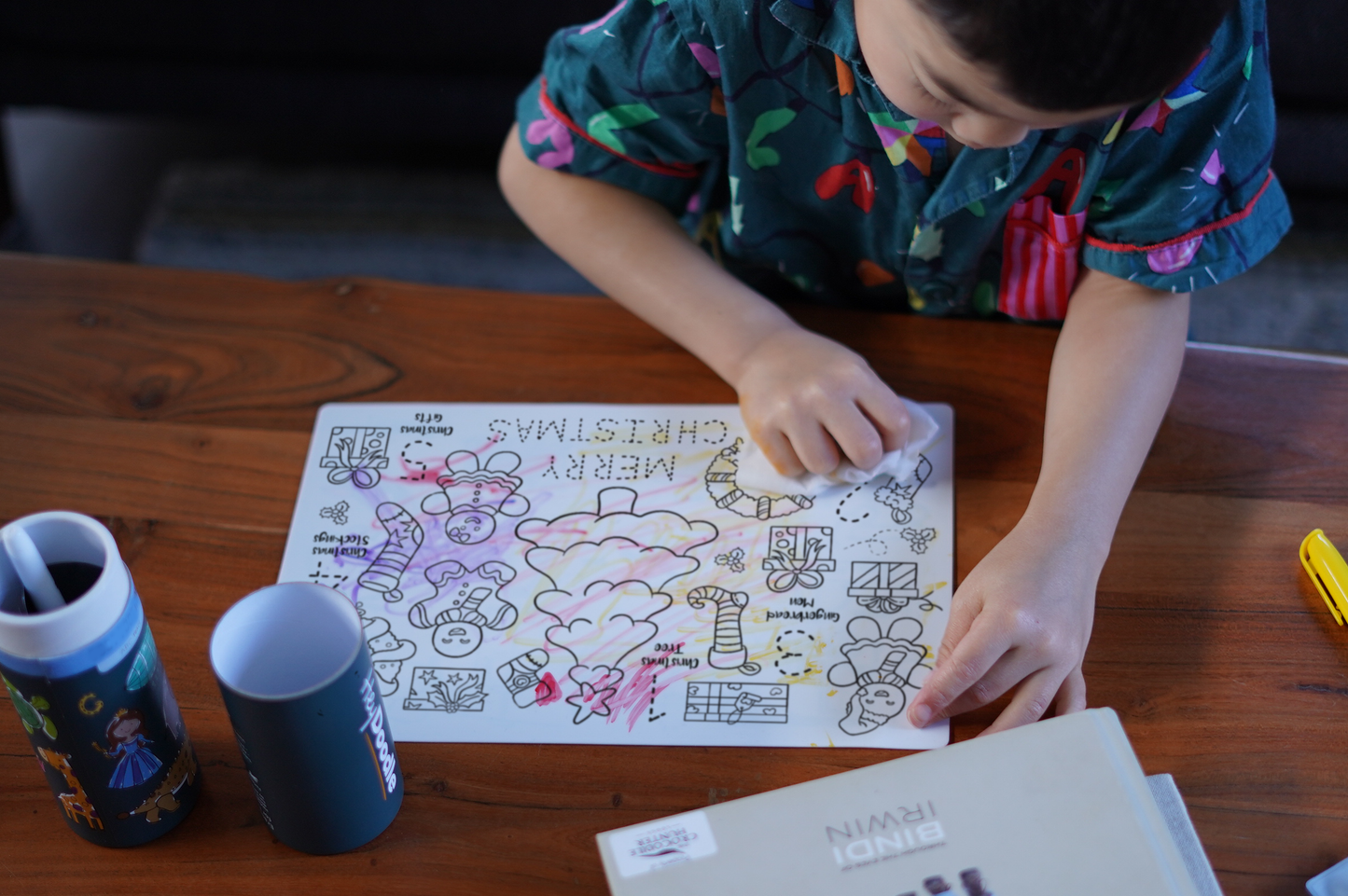 HeyDoodle Wipeable Colouring In - MINI - Jingle Bells