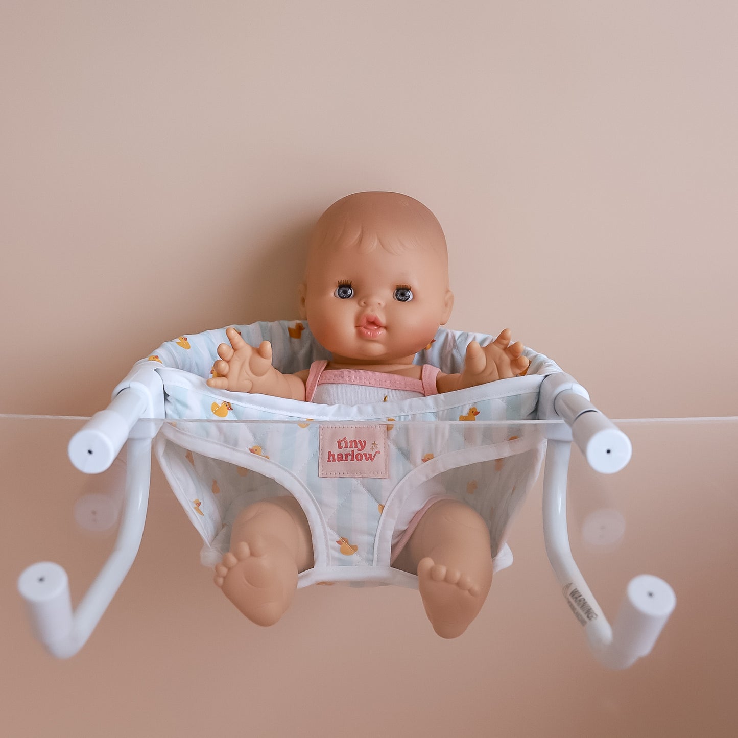 Doll's Portable Feeding High Chair Seat - Blue Ducky