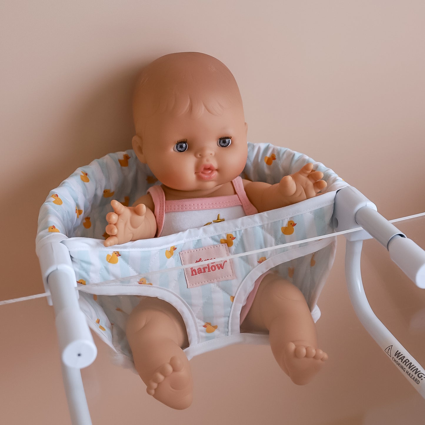Doll's Portable Feeding High Chair Seat - Blue Ducky