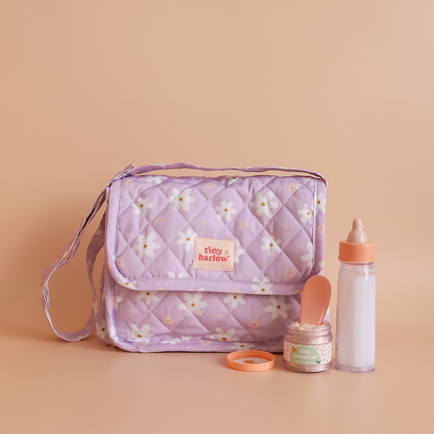 Tiny Nurturers Doll's Nappy Bag and Set - Lilac Daisy
