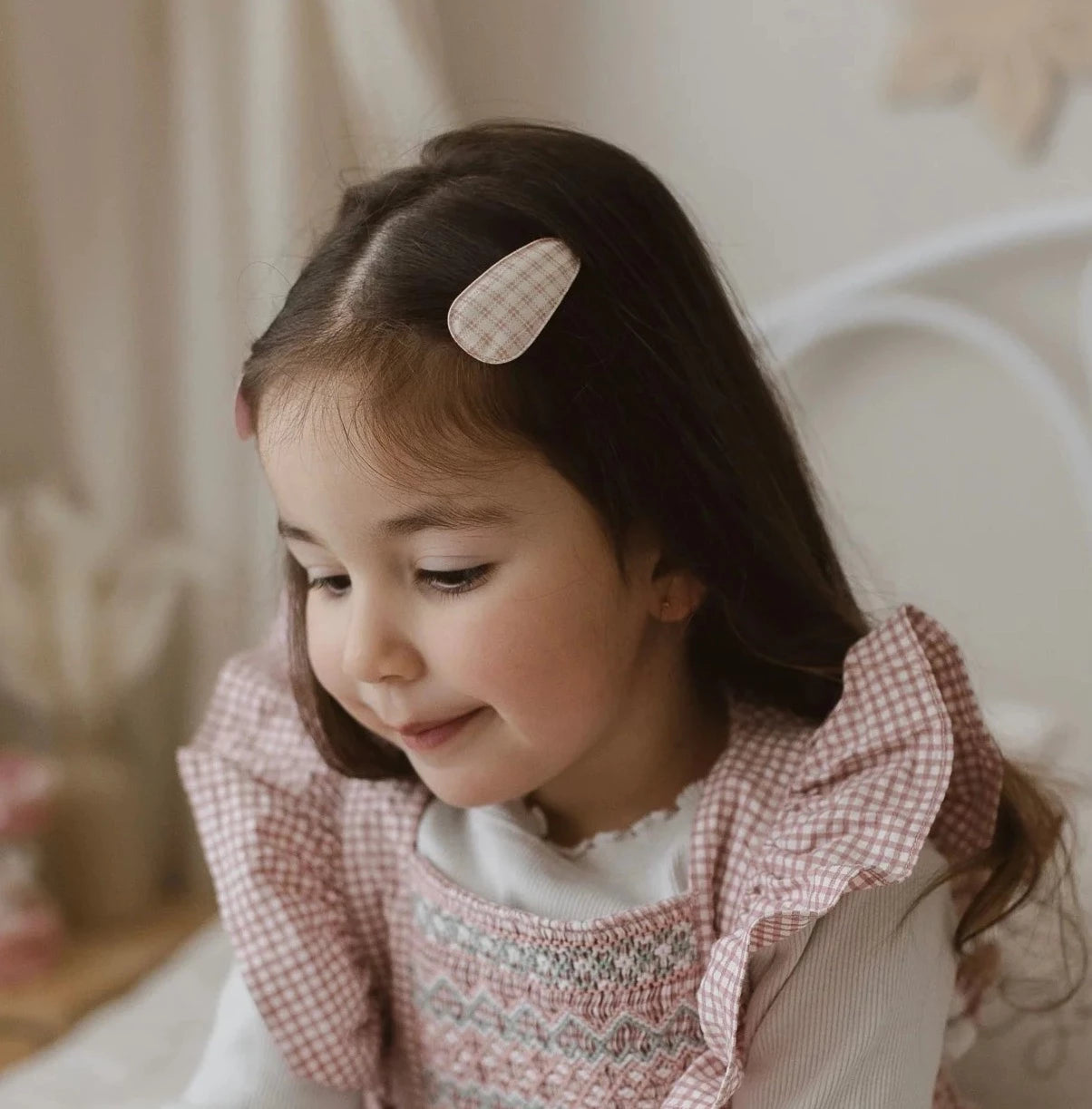 Hair Clips - Muted Rose Plaid