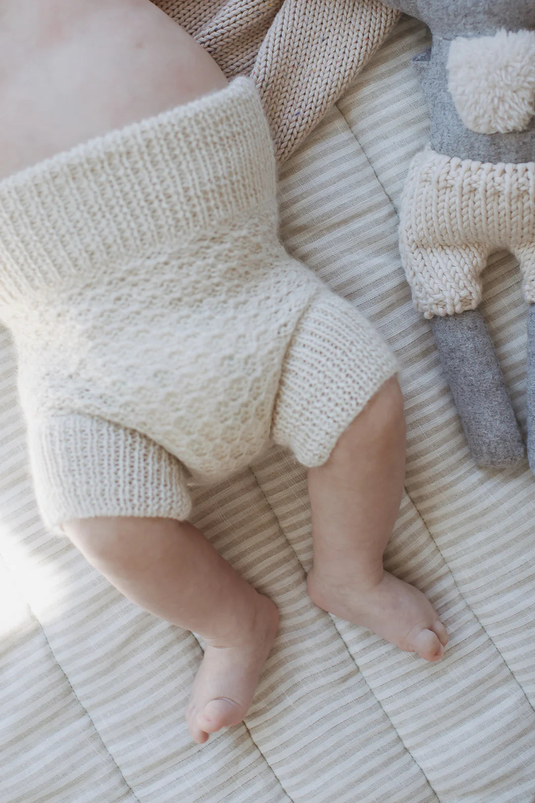 Linen Play Mat - Soft Sage and Pinstripe