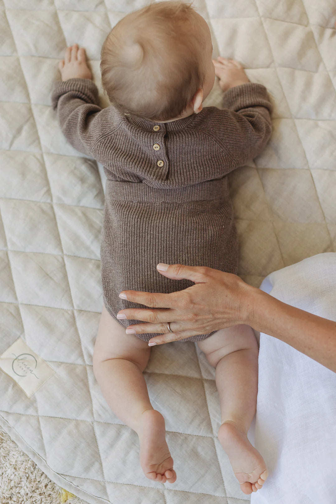 Linen Play Mat - Oat and Gingham