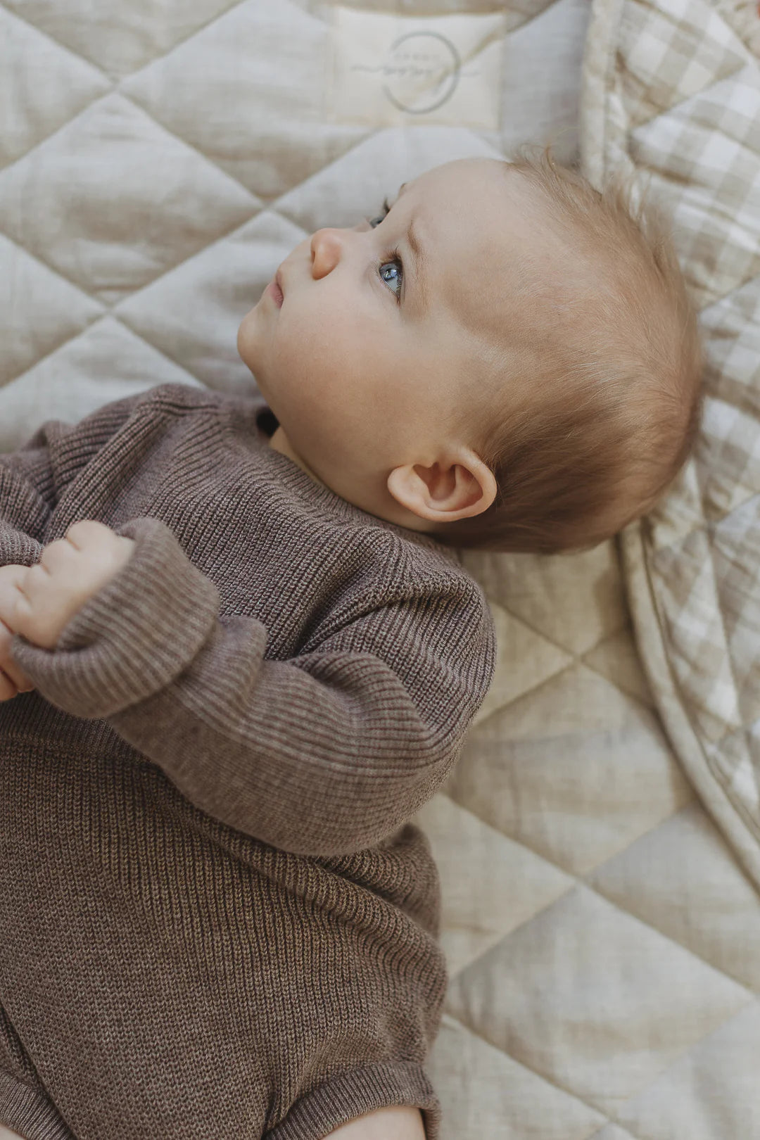 Linen Play Mat - Oat and Gingham