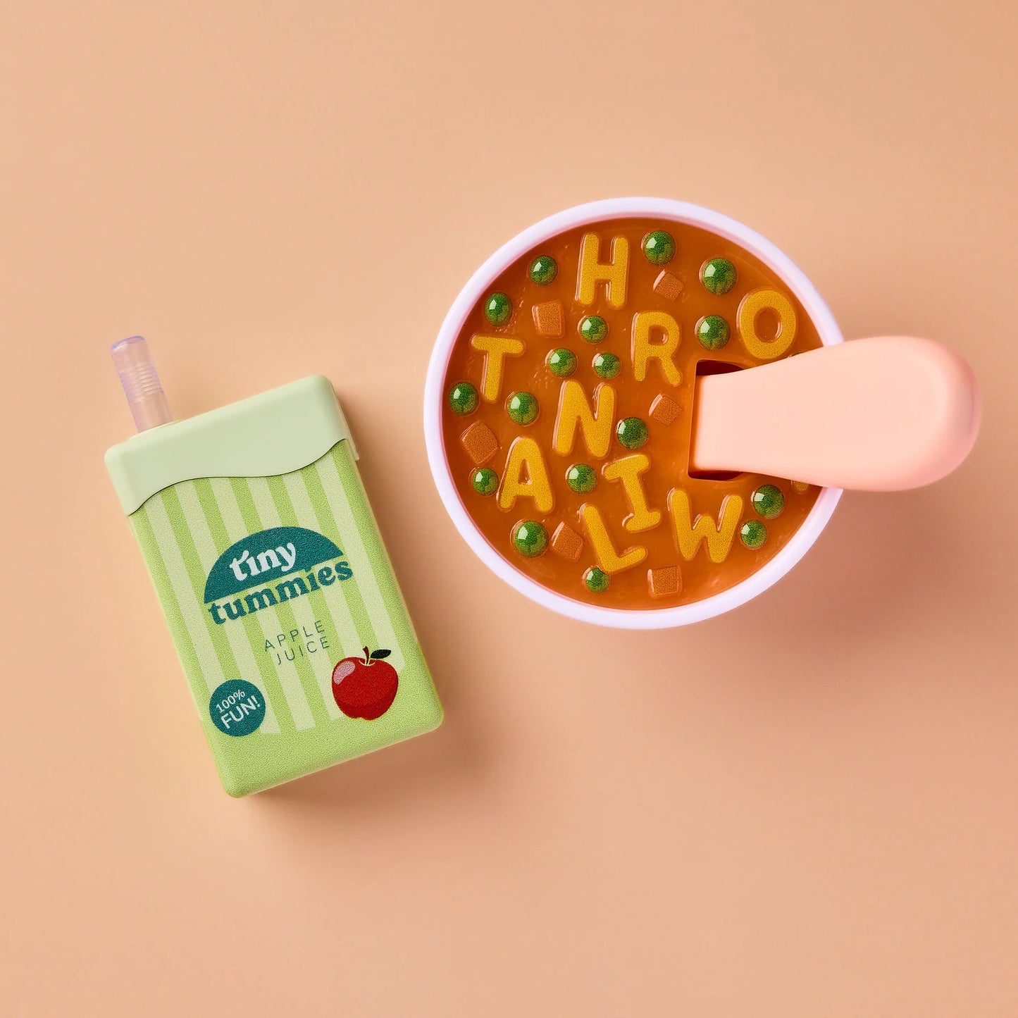 Tiny Harlow Alphabet Soup Lunch Pack - Soup and Apple Juice Set