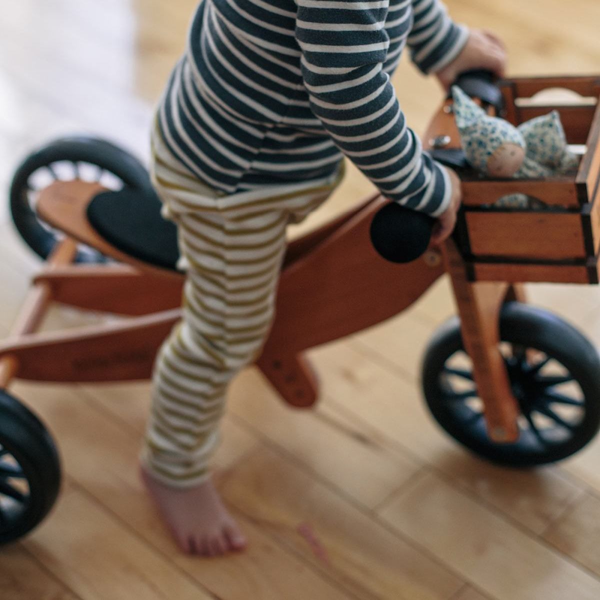 Kinderfeets Wicker Rattan Bike Crate