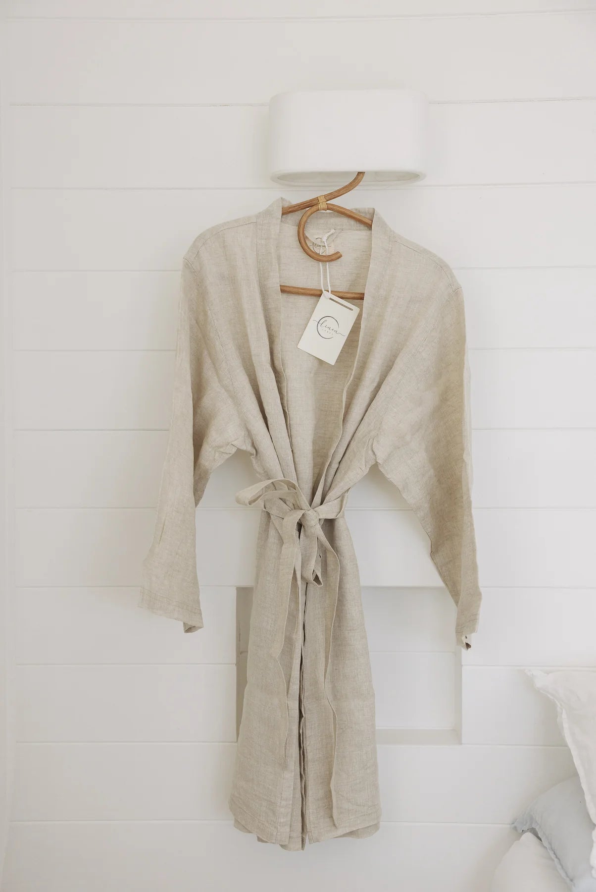 French Linen Robe - Oat