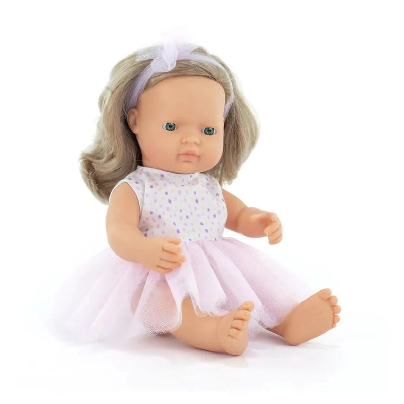 Miniland Doll 38cm Caucasian Blonde Hair - Girl - Clothed - My Friends & Me