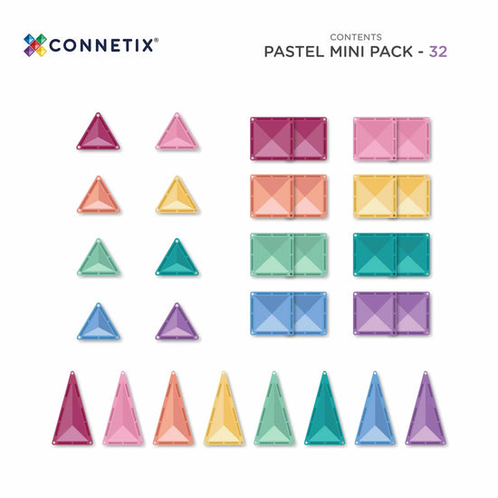 Magnetic Tiles - 32 pc Pastel Mini Pack