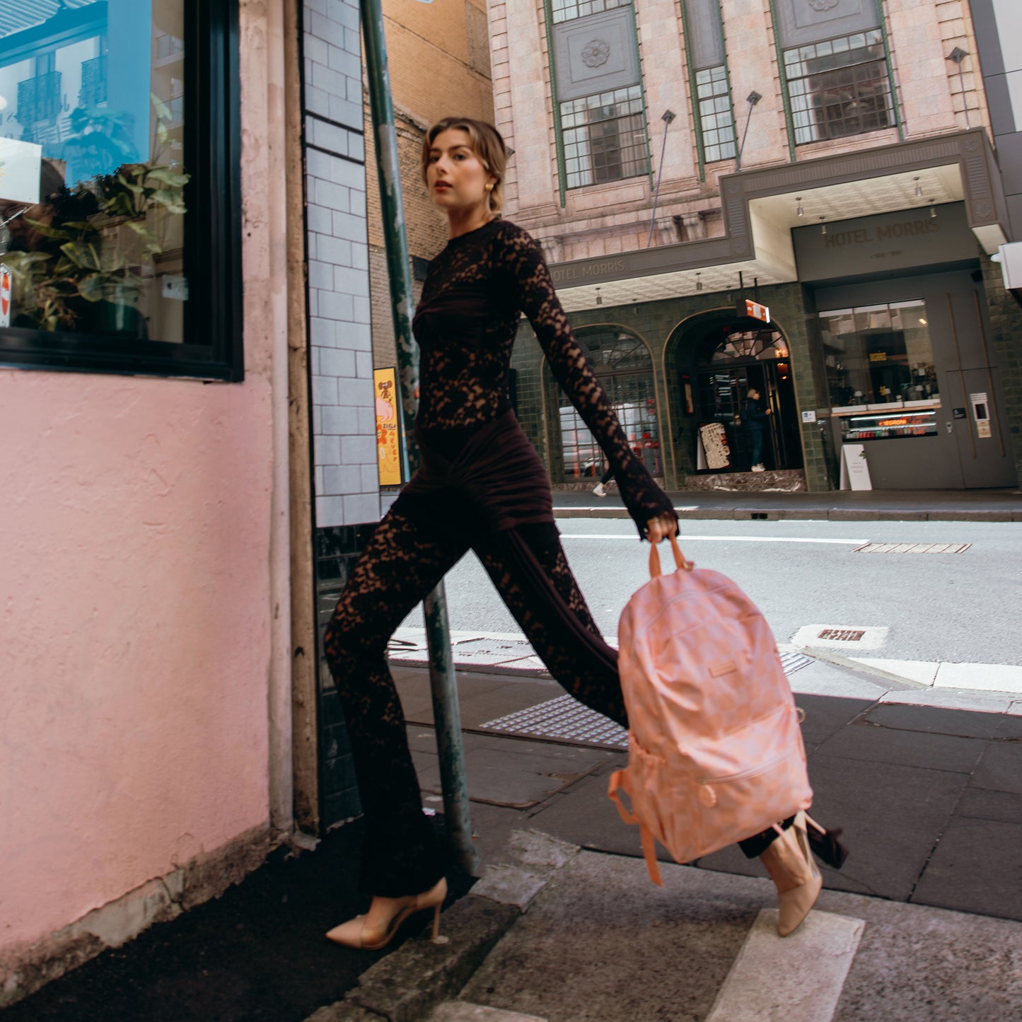 PRE ORDER - Backpack - Peach Check