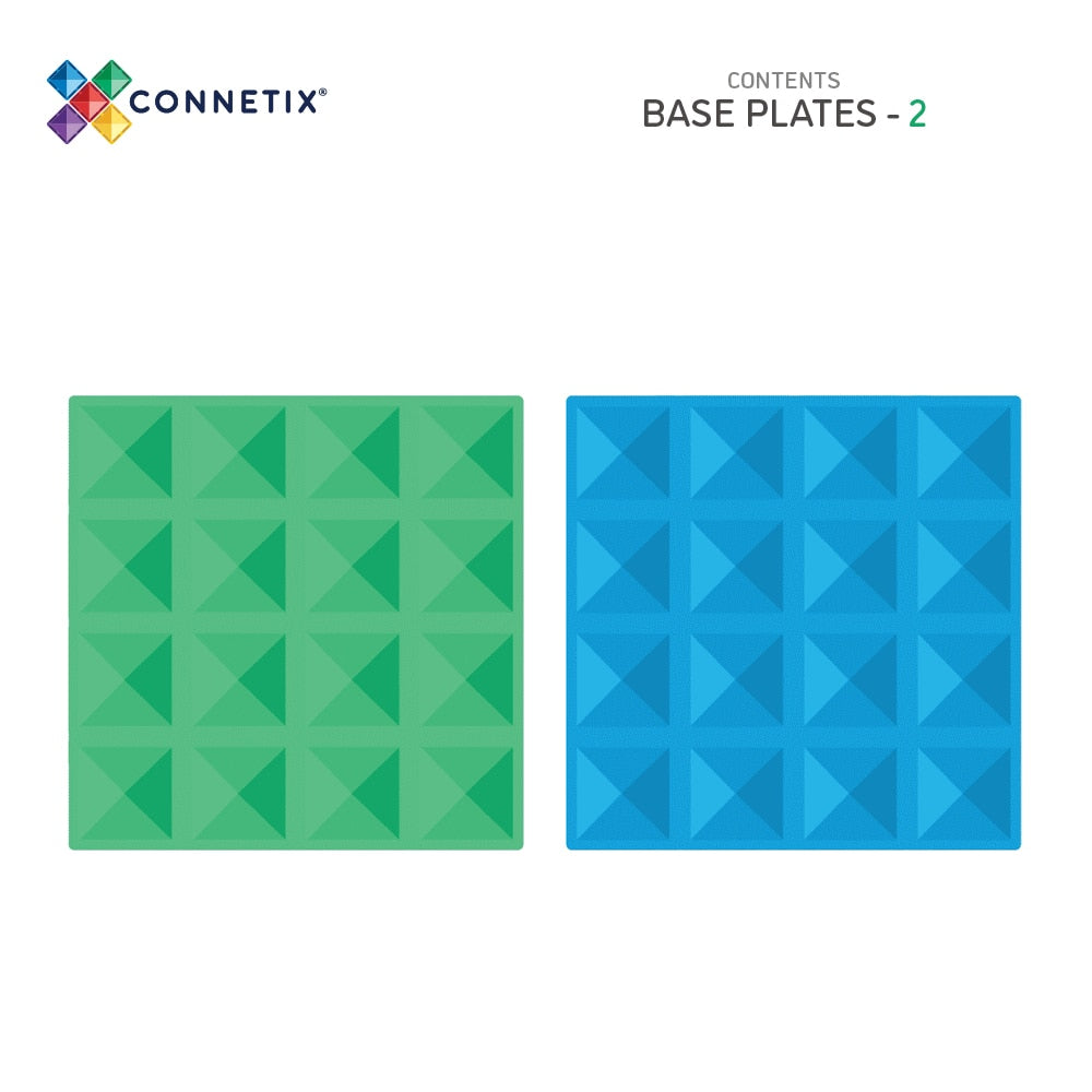 Magnetic Tiles - 2 pc Rainbow Blue & Green Base Plates