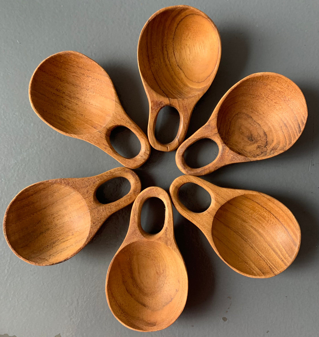 Teak Moon Scoop Spoons