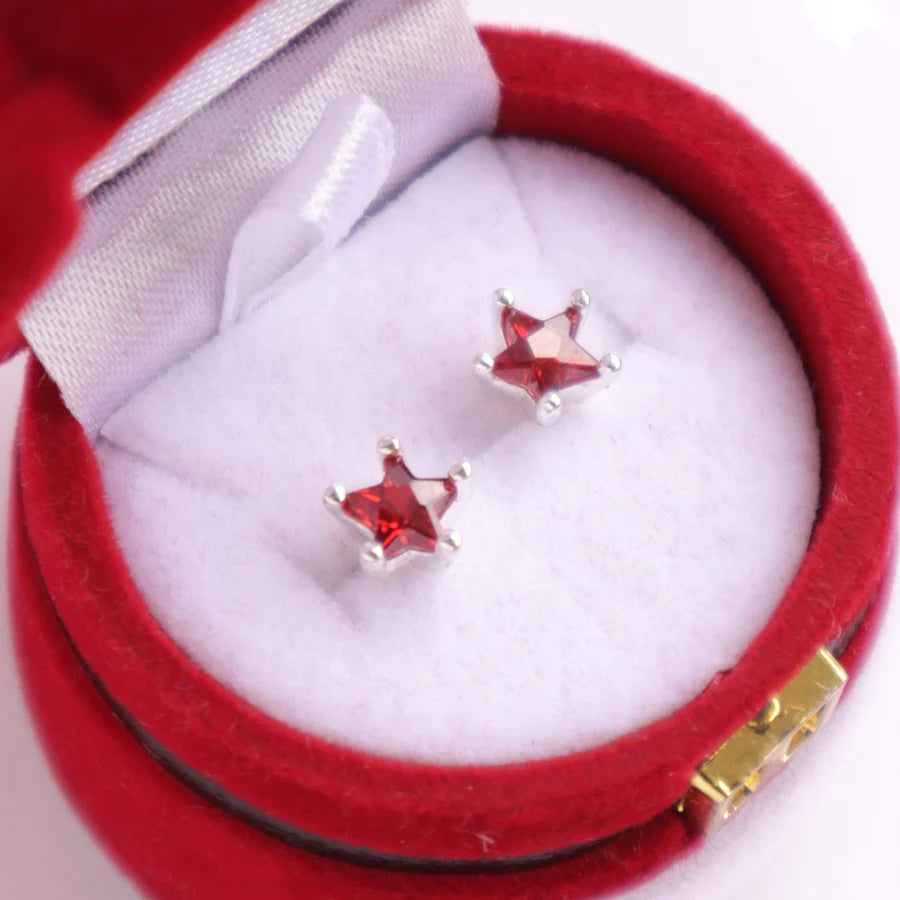 PRE ORDER - Earrings - Red Starry in Santa Velvet Box