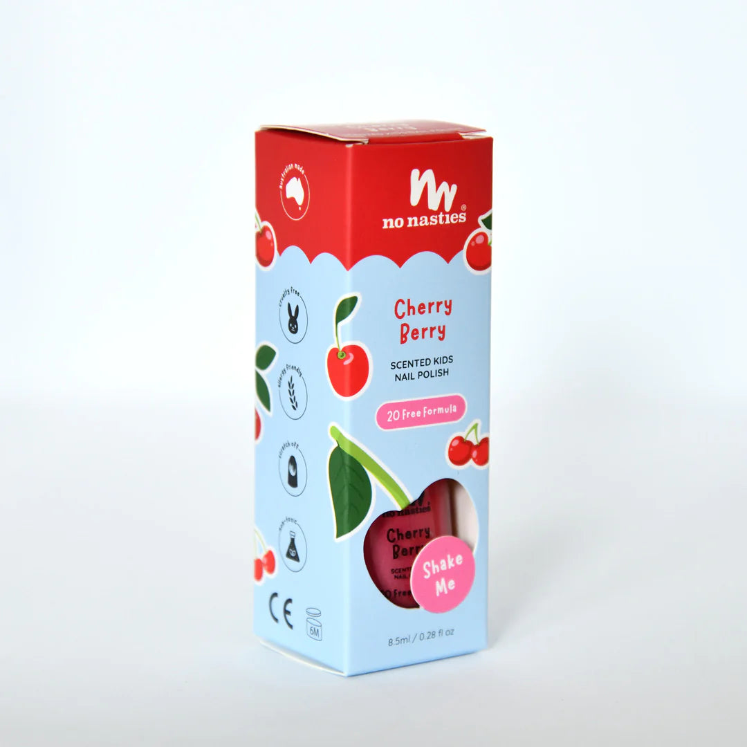Scented Water Based Nail Polish - Cherry Berry - Bright Pink