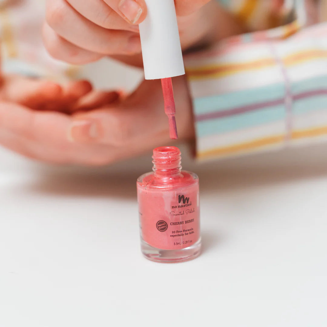 Scented Water Based Nail Polish - Cherry Berry - Bright Pink