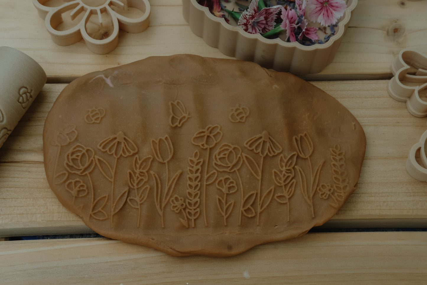 Pattern Play dough Roller - Flowers