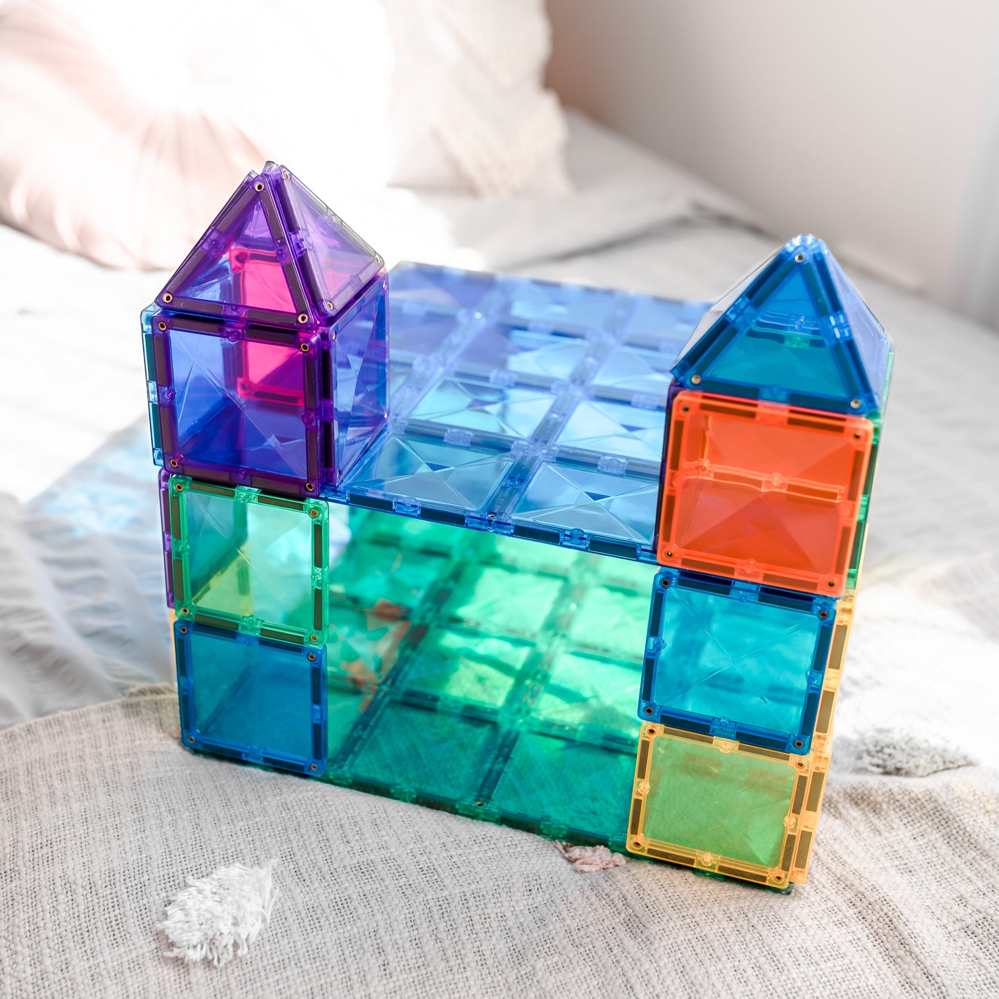 Magnetic Tiles - 2 pc Rainbow Blue & Green Base Plates