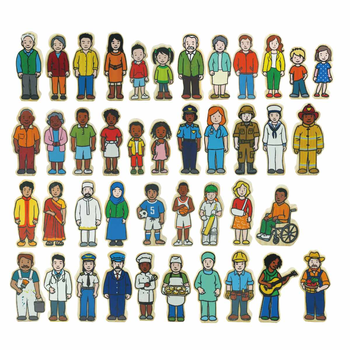 Wooden People - The Village People Set of 42