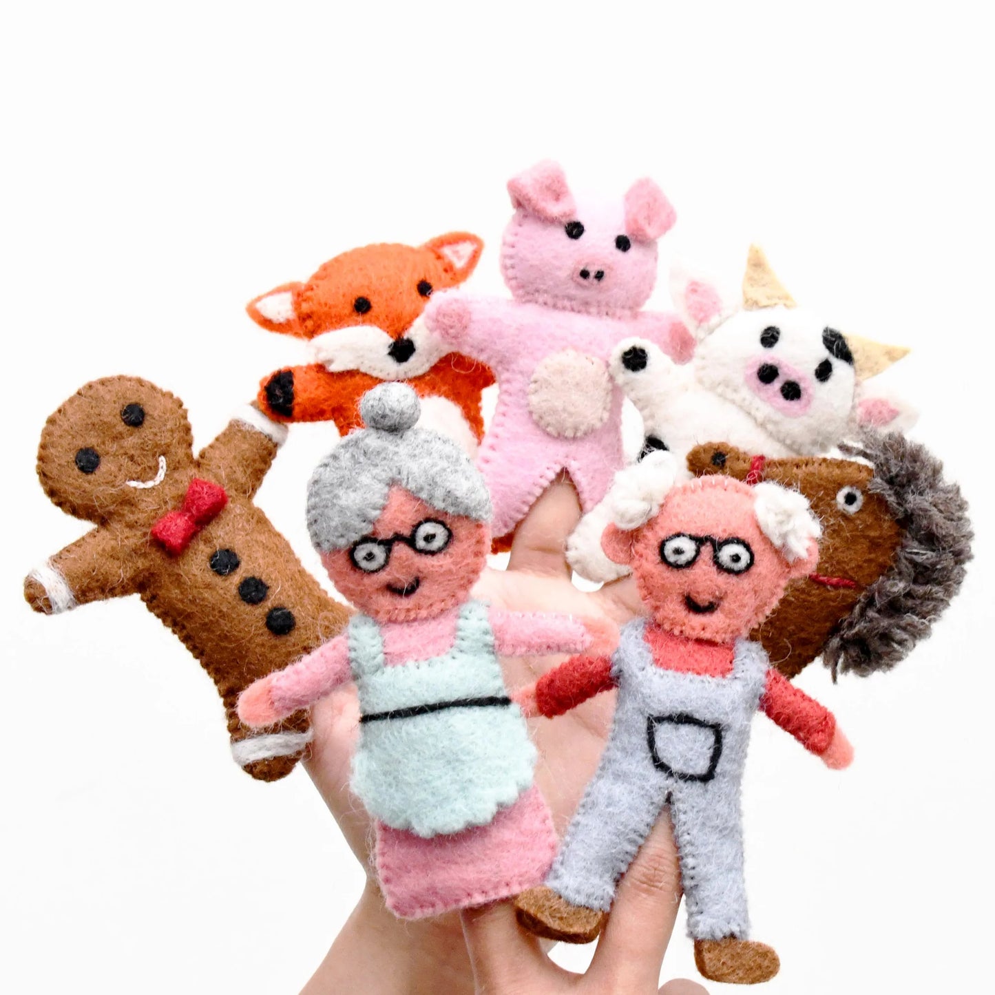 Finger Puppet Set - Gingerbread Man Story