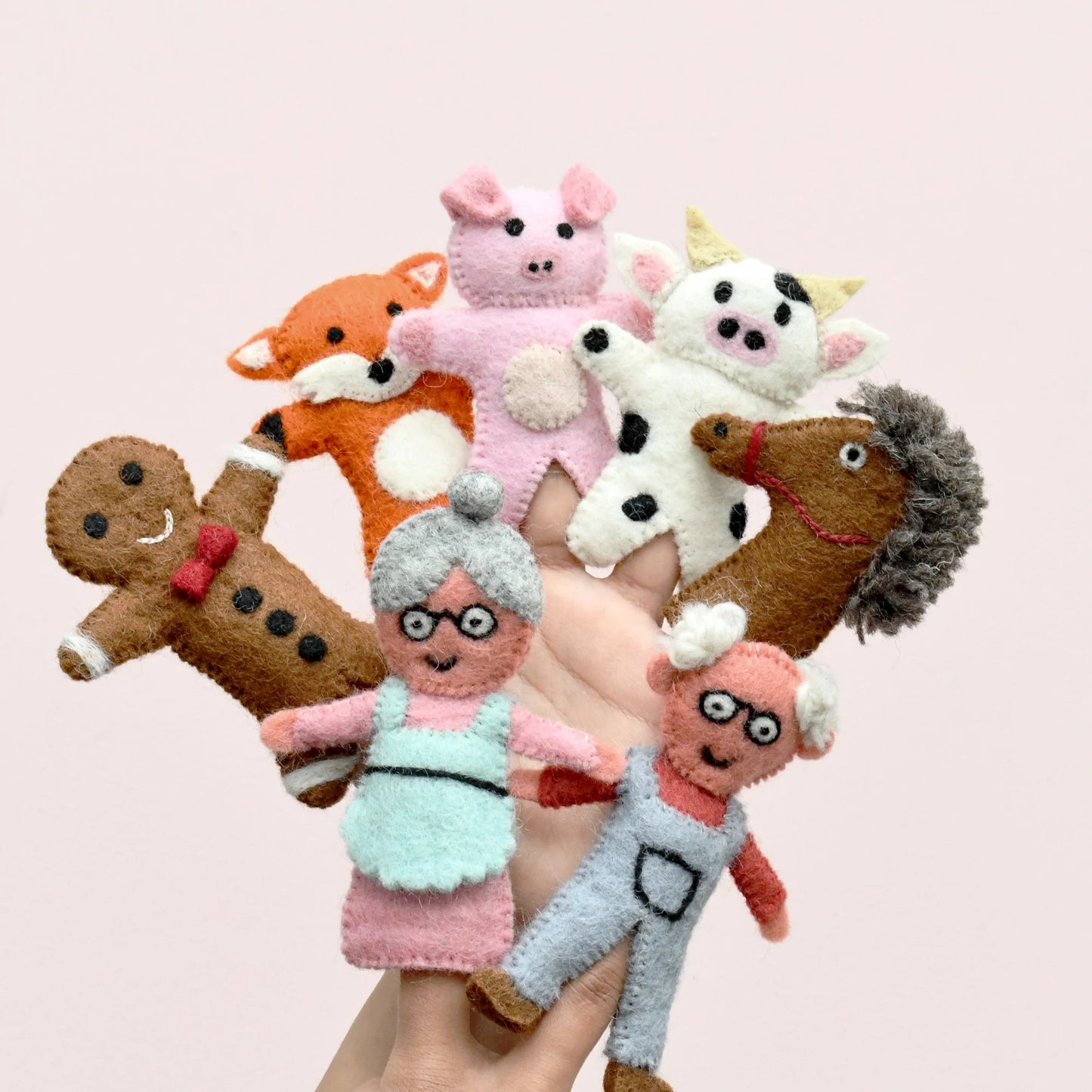 Finger Puppet Set - Gingerbread Man Story